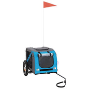 Vidaxl hondenfietstrailer oxford stof en ijzer blauw en grijs - afbeelding 2