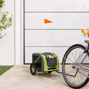 Vidaxl hondenfietstrailer oxford stof en ijzer groen en grijs - afbeelding 1