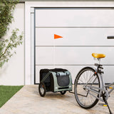 Vidaxl hondenfietstrailer oxford stof en ijzer zwart en grijs - afbeelding 1