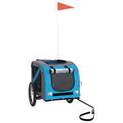 Vidaxl hondenfietstrailer oxford stof en ijzer blauw en grijs - afbeelding 3