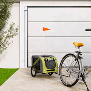 Vidaxl hondenfietstrailer oxford stof en ijzer groen en grijs - afbeelding 1