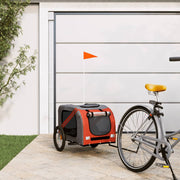 Vidaxl hondenfietstrailer oxford stof en ijzer oranje en zwart - afbeelding 1