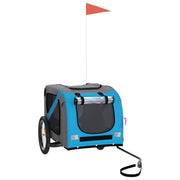 Vidaxl hondenfietstrailer oxford stof en ijzer blauw en grijs - afbeelding 2