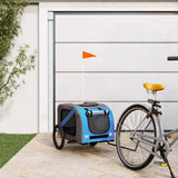 Vidaxl hondenfietstrailer oxford stof en ijzer blauw en grijs - afbeelding 1