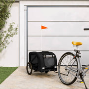 Vidaxl hondenfietstrailer oxford stof en ijzer zwart - afbeelding 1