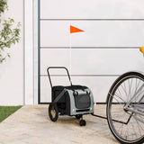 Vidaxl hondenfietstrailer oxford stof en ijzer grijs en zwart - afbeelding 1