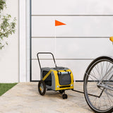 Vidaxl hondenfietstrailer oxford stof en ijzer geel en zwart - afbeelding 1