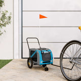 Vidaxl hondenfietstrailer oxford stof en ijzer blauw en zwart - afbeelding 1