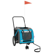 Vidaxl fietskar voor huisdieren, blauw en grijs oxford-stof en ijzer - afbeelding 3