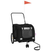 Vidaxl hondenfietstrailer oxford stof en ijzer zwart - afbeelding 2