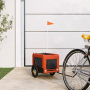 Vidaxl hondenfietstrailer oxford stof en ijzer oranje en zwart - afbeelding 1