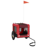 Vidaxl hondenfietstrailer oxford stof en ijzer rood en zwart - afbeelding 3