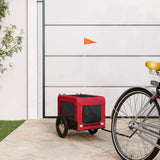 Vidaxl hondenfietstrailer oxford stof en ijzer rood en zwart - afbeelding 1