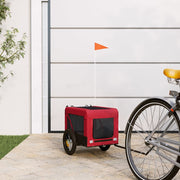 Vidaxl hondenfietstrailer oxford stof en ijzer rood en zwart - afbeelding 1