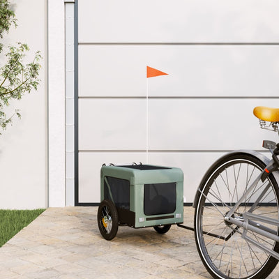Vidaxl hondenfietstrailer oxfordstof en ijzer grijs en zwart