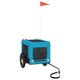 Vidaxl hondenfietstrailer oxford stof en ijzer blauw en zwart - afbeelding 2