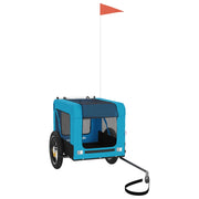 Vidaxl hondenfietstrailer oxford stof en ijzer blauw en zwart - afbeelding 3