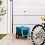 Vidaxl hondenfietstrailer oxford stof en ijzer blauw en zwart - afbeelding 1