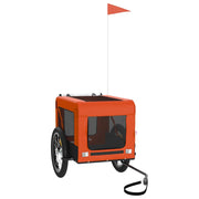 Vidaxl hondenfietstrailer oxford stof en ijzer oranje en zwart - afbeelding 2