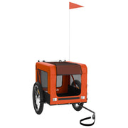 Vidaxl hondenfietstrailer oxford stof en ijzer oranje en zwart - afbeelding 3