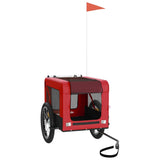Vidaxl hondenfietstrailer oxford stof en ijzer rood en zwart - afbeelding 3