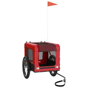 Vidaxl hondenfietstrailer oxford stof en ijzer rood en zwart - afbeelding 3