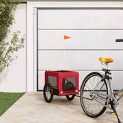 Vidaxl hondenfietstrailer oxford stof en ijzer rood en zwart - afbeelding 1