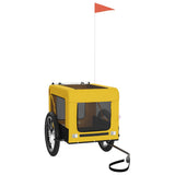 Vidaxl hondenfietstrailer oxford stof en ijzer geel en zwart - afbeelding 2