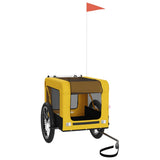 Vidaxl hondenfietstrailer oxford stof en ijzer geel en zwart - afbeelding 3