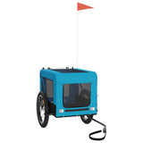 Vidaxl hondenfietstrailer oxford stof en ijzer blauw en zwart - afbeelding 2