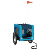 Vidaxl hondenfietstrailer oxford stof en ijzer blauw en zwart - afbeelding 3