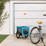 Vidaxl hondenfietstrailer oxford stof en ijzer blauw en zwart - afbeelding 1