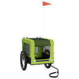 Vidaxl hondenfietstrailer oxford stof en ijzer groen en zwart - afbeelding 2