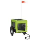 Vidaxl hondenfietstrailer oxford stof en ijzer groen en zwart - afbeelding 3