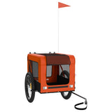 Vidaxl hondenfietstrailer oxford stof en ijzer oranje en zwart - afbeelding 3