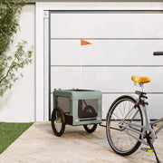 Vidaxl hondenfietstrailer oxfordstof en ijzer grijs en zwart - afbeelding 1