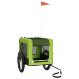 Vidaxl hondenfietstrailer oxford stof en ijzer groen en zwart - afbeelding 2
