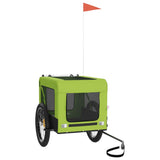 Vidaxl hondenfietstrailer oxford stof en ijzer groen en zwart - afbeelding 3