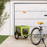 Vidaxl hondenfietstrailer oxford stof en ijzer groen en zwart - afbeelding 1