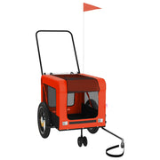 Vidaxl hondenfietstrailer oxford stof en ijzer oranje en zwart - afbeelding 2