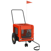 Vidaxl hondenfietstrailer oxford stof en ijzer oranje en zwart - afbeelding 3