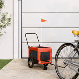 Vidaxl hondenfietstrailer oxford stof en ijzer oranje en zwart - afbeelding 1