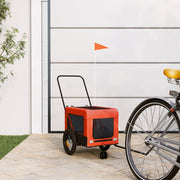 Vidaxl hondenfietstrailer oxford stof en ijzer oranje en zwart - afbeelding 1