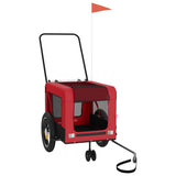 Vidaxl hondenfietstrailer oxford stof en ijzer rood en zwart - afbeelding 2