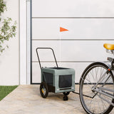Vidaxl hondenfietstrailer oxford stof en ijzer grijs en zwart - afbeelding 1