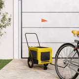 Vidaxl hondenfietstrailer oxford stof en ijzer geel en zwart - afbeelding 1