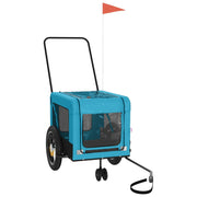 Vidaxl hondenfietstrailer oxford stof en ijzer blauw en zwart - afbeelding 3