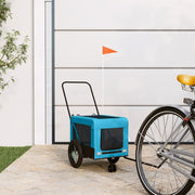 Vidaxl hondenfietstrailer oxford stof en ijzer blauw en zwart - afbeelding 1