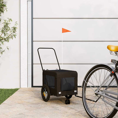 Vidaxl hondenfietstrailer oxford stof en ijzer zwart