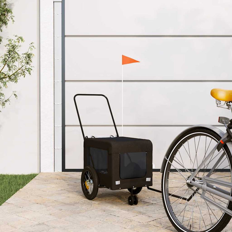 Vidaxl hondenfietstrailer oxford stof en ijzer zwart
